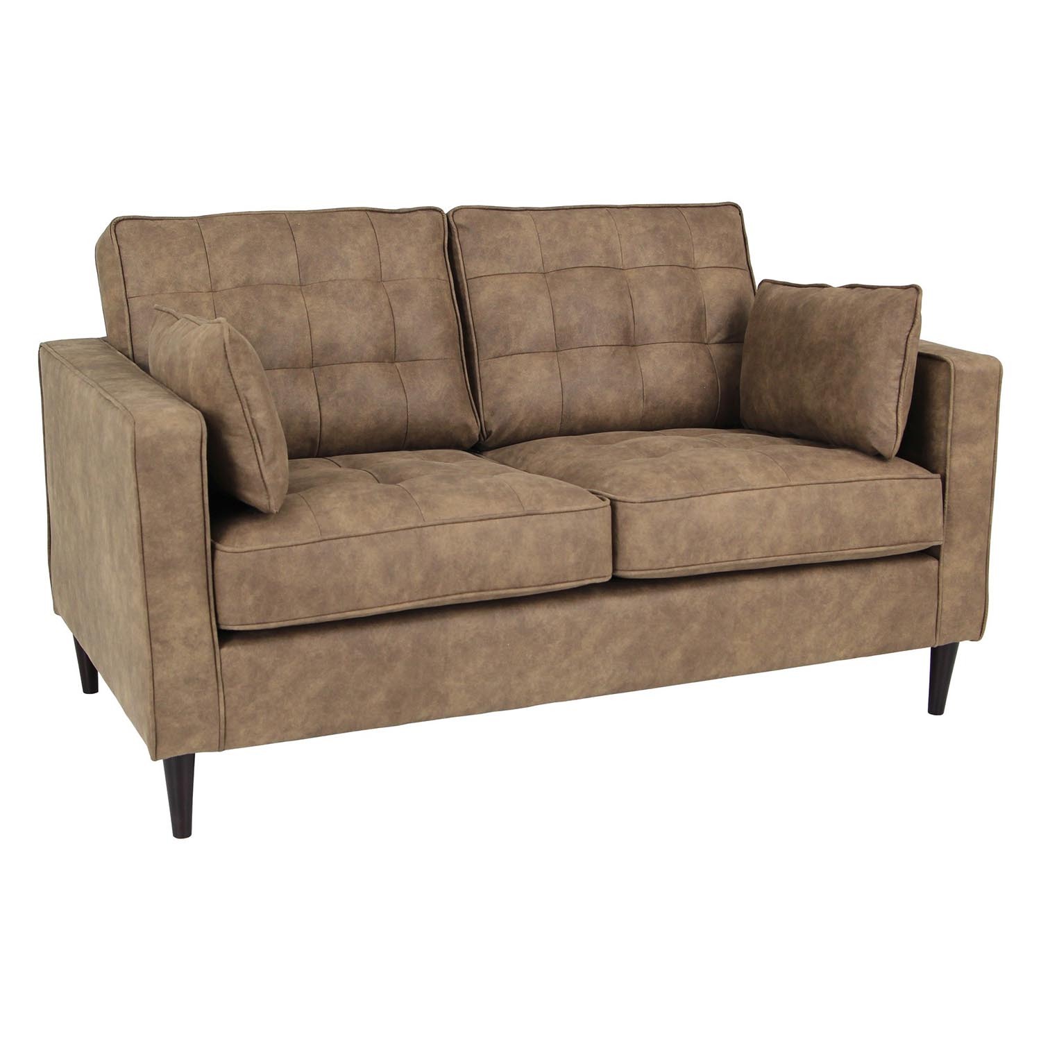 Anabelle 2 Seater Brown Fabric Sofa Image 2
