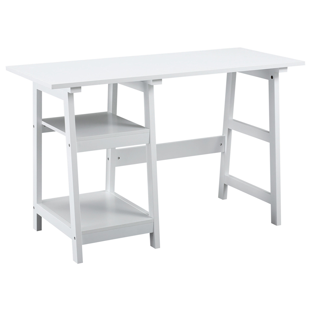 Portland Storage Study Shelf Office Desk White Image 2