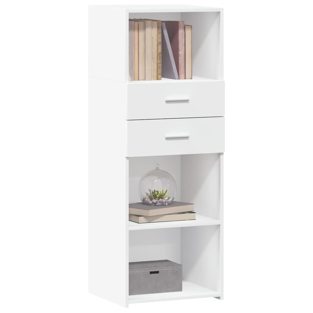 vidaXL 2 Drawer 3 Shelf White Highboard Image 3