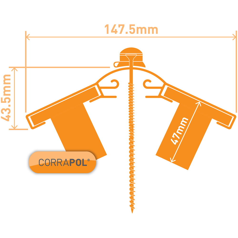 Corrapol White Aluminium Super Ridge Bar Set 2m Image 4