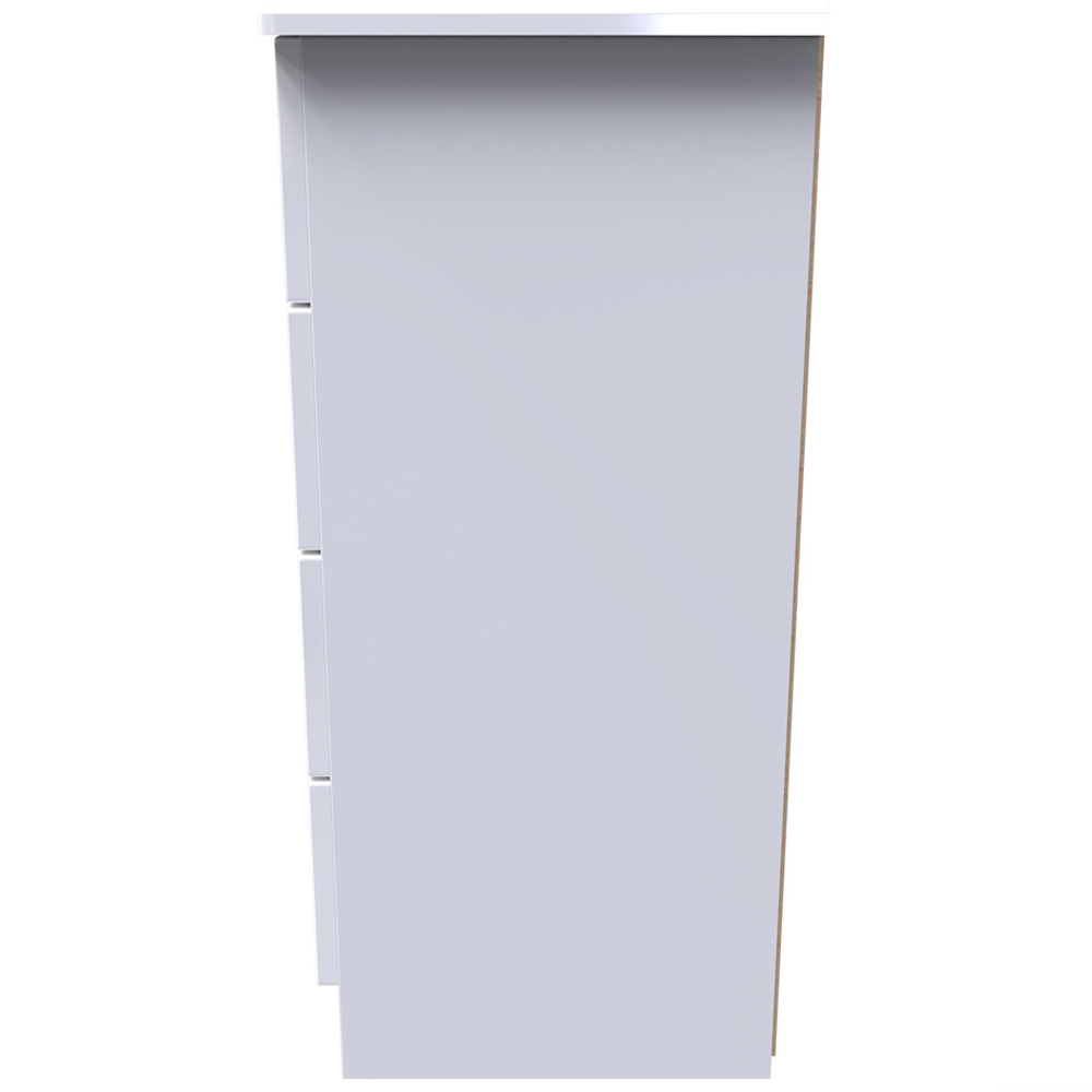 Crowndale Camden 4 Drawer White Gloss and White Midi Chest of Drawers Ready Assembled Image 4