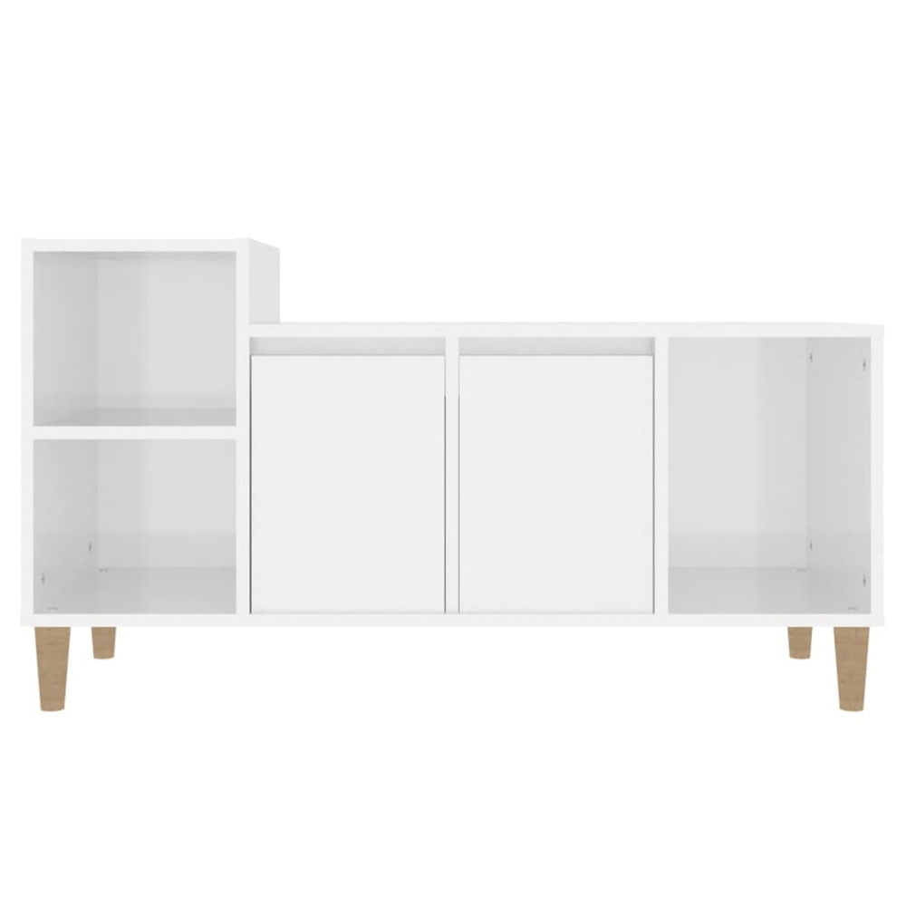 vidaXL 2 Door 3 Shelf High Gloss White TV Cabinet Image 3