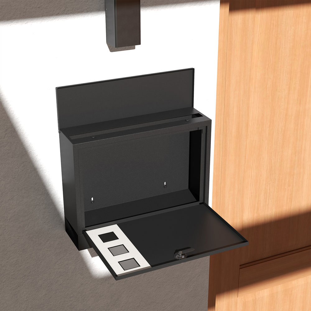 HOMCOM Wall Mounted Mailbox with Windows and Keys Image 5