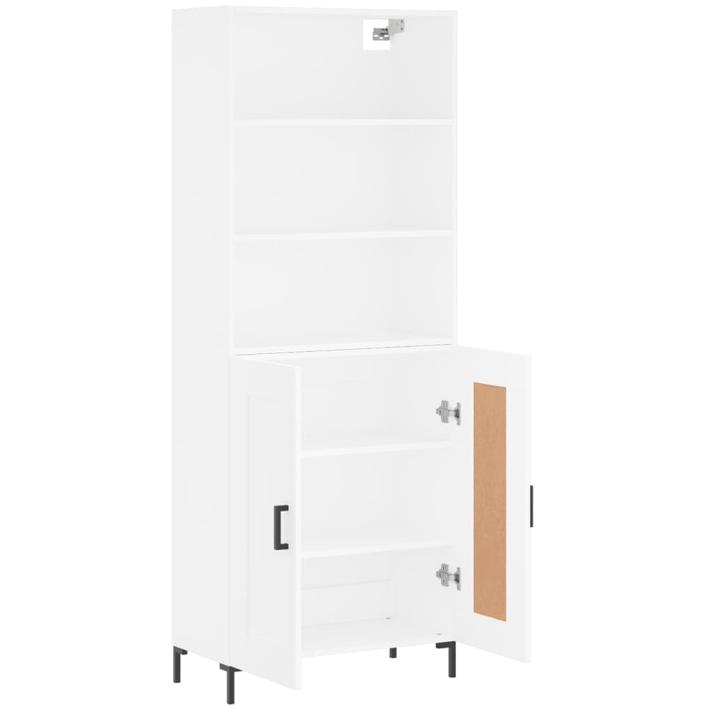 vidaXL 2 Door 3 Shelf White Highboard Image 4