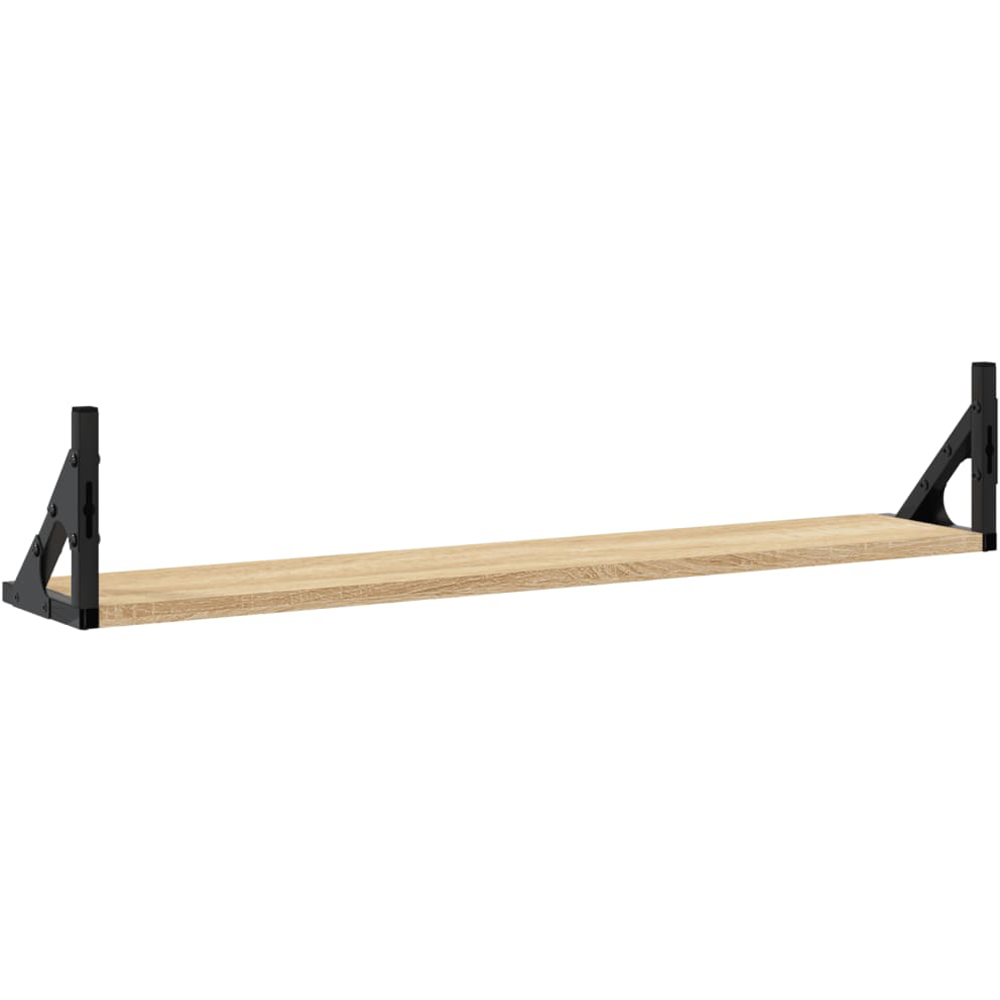 vidaXL 80cm Set of 2 Sonoma Oak Floating Wall Shelf Image 4