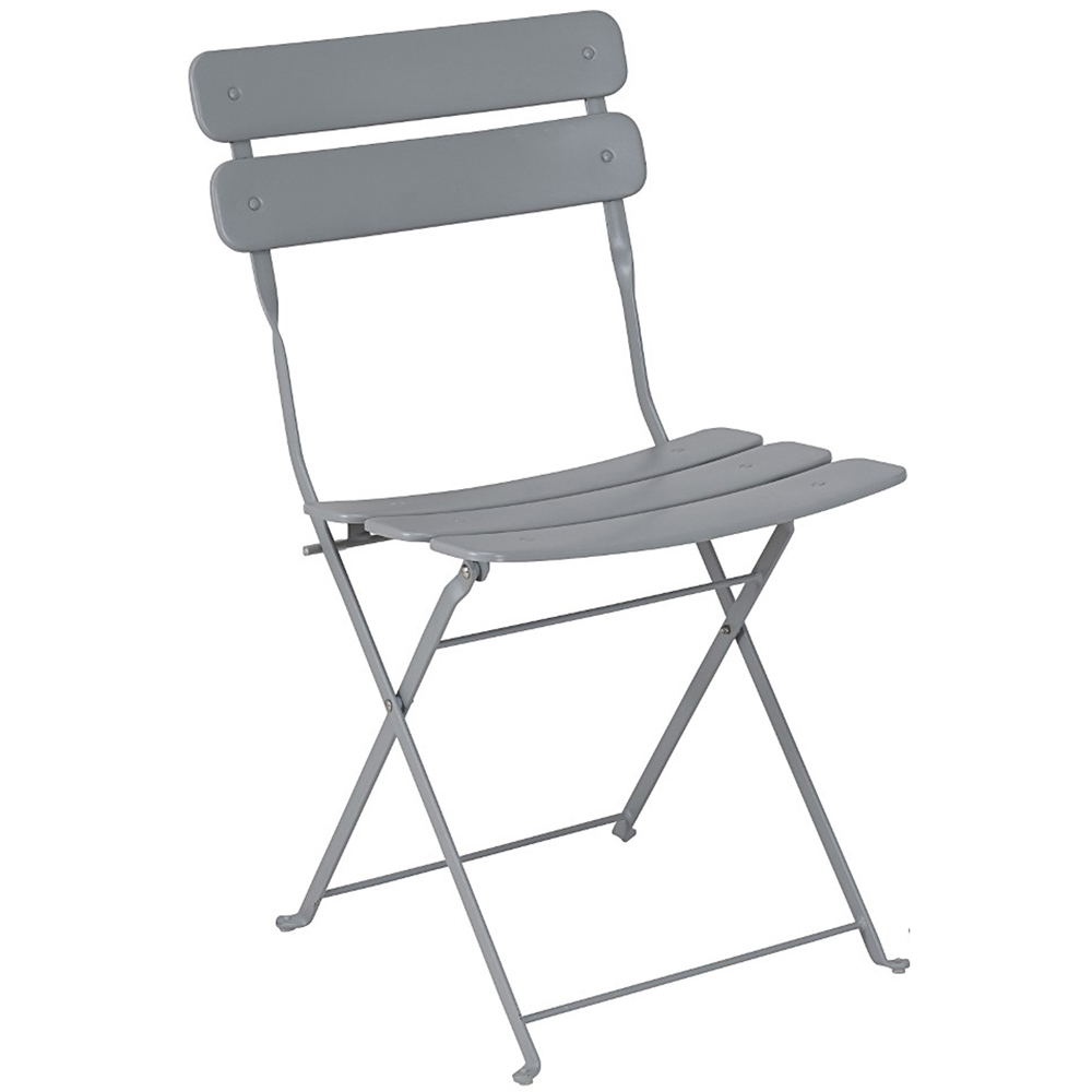 2 Seater Grey Folding Bistro Set Image 3