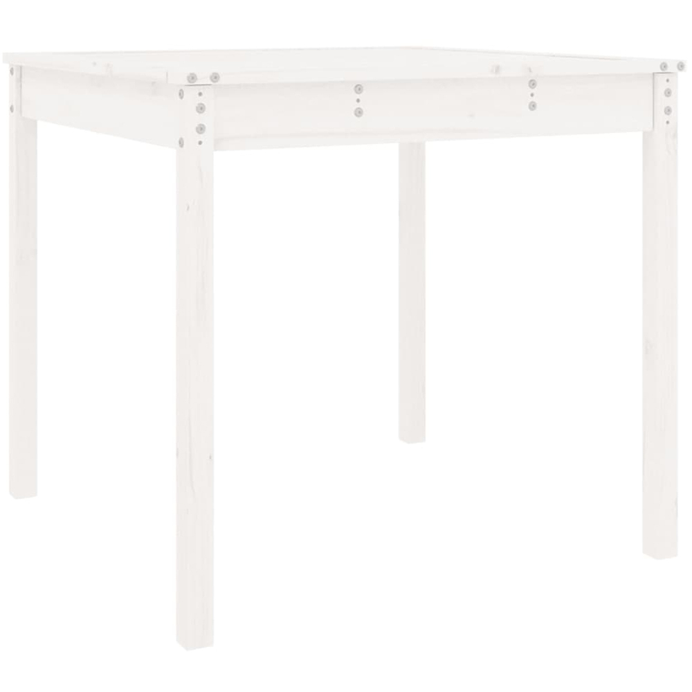 vidaXL 2 Seater Solid Pine Wood Garden Dining Table White Image 2