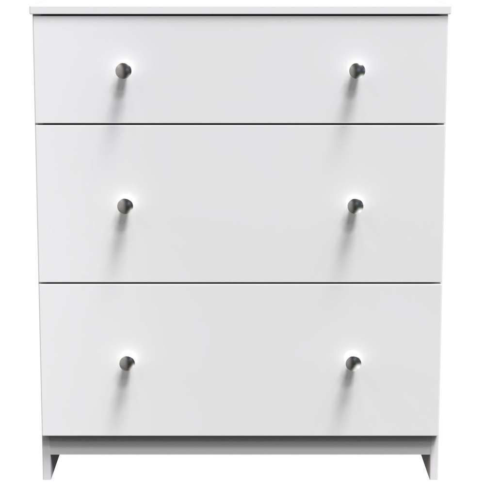 Crowndale Yarmouth 3 Drawer White Deep Chest Ready Assembled Image 2