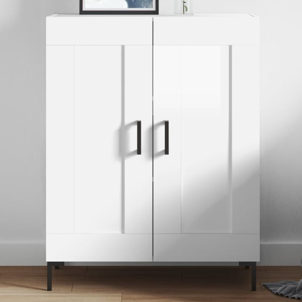 vidaXL 2 Door High Gloss White Sideboard Image 1