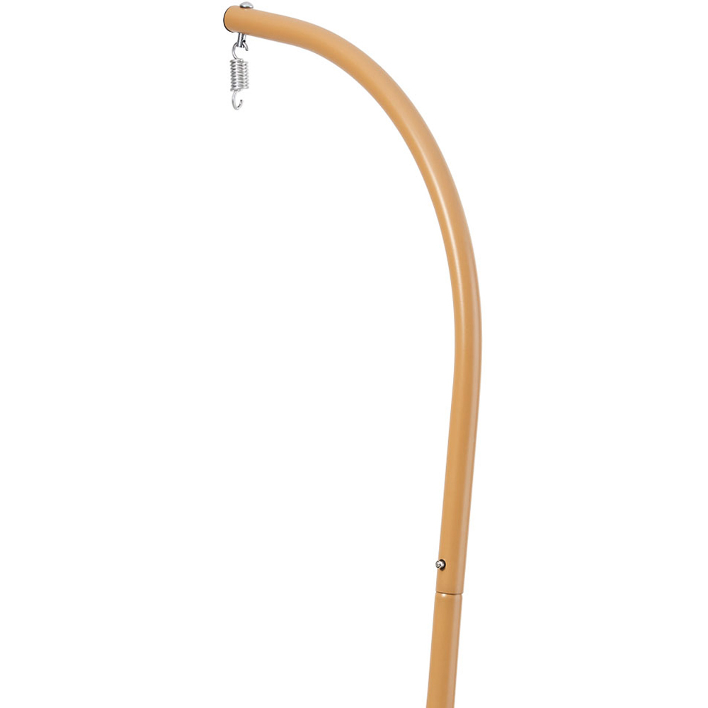 Living and Home Beige and Yellow Adjustable Swing Hanging Egg Chair with Headrest and Cushions Image 7