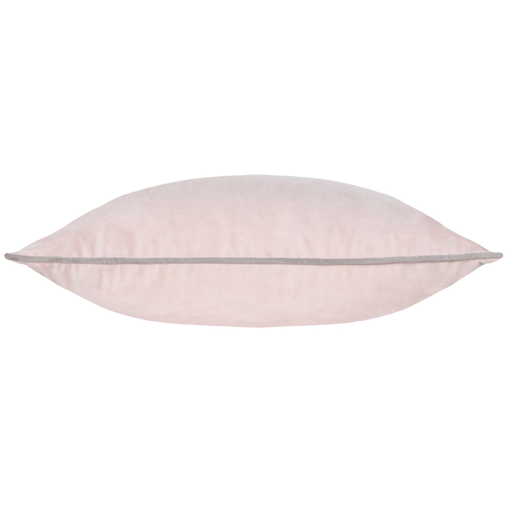 Paoletti Meridian Blush Grey Velvet Cushion Image 2