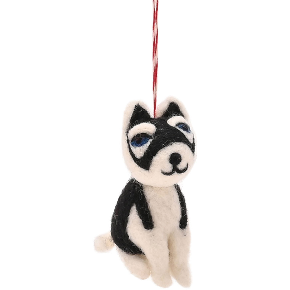 The Christmas Gift Co Husky Dog Felt Hanging Decoration Image 2