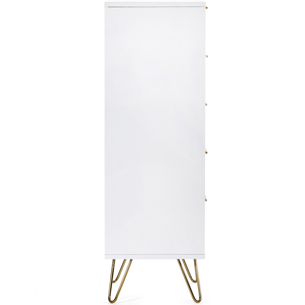 Julian Bowen Murano 5 Drawer Matt White Tallboy Chest of Drawers Image 5