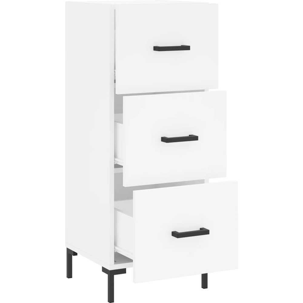 vidaXL 3 Drawer White Narrow Sideboard Image 3
