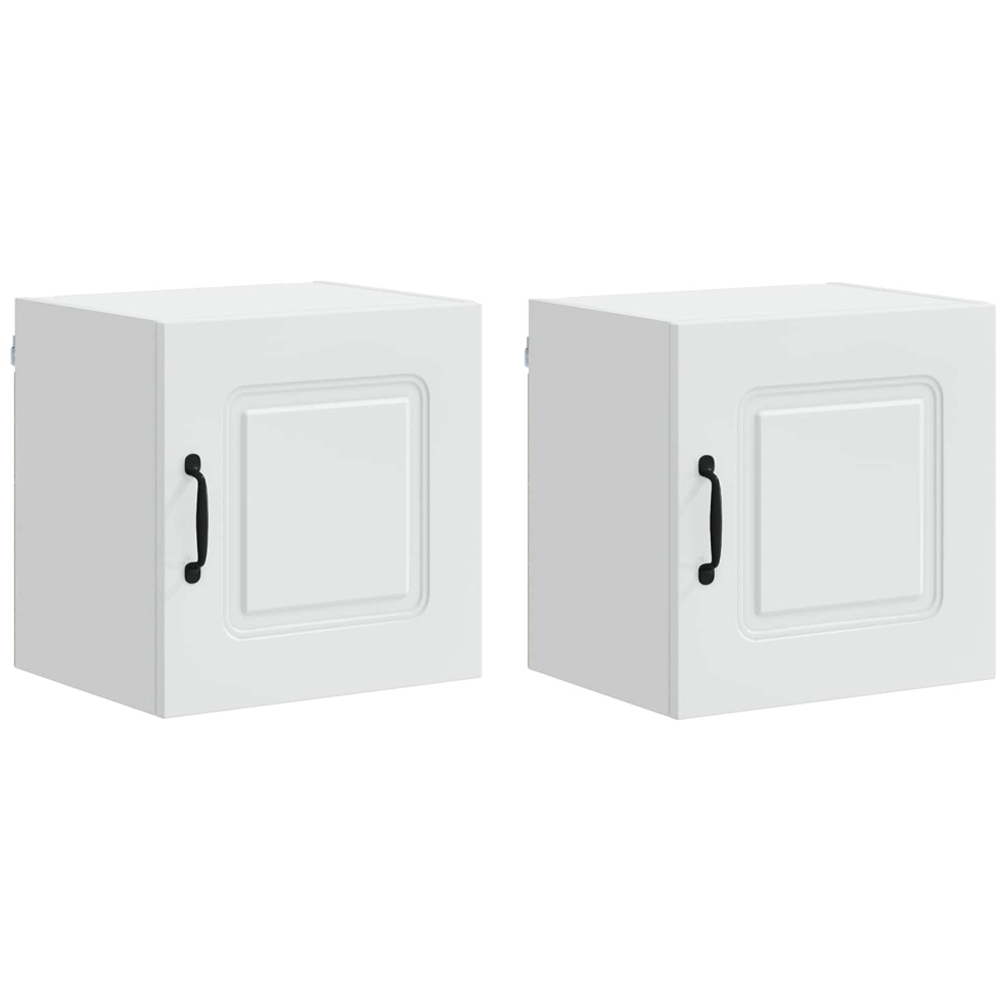 vidaXL Kalmar Single Door White Wall Mounted Square Kitchen Cabinet Set of 2 Image 8