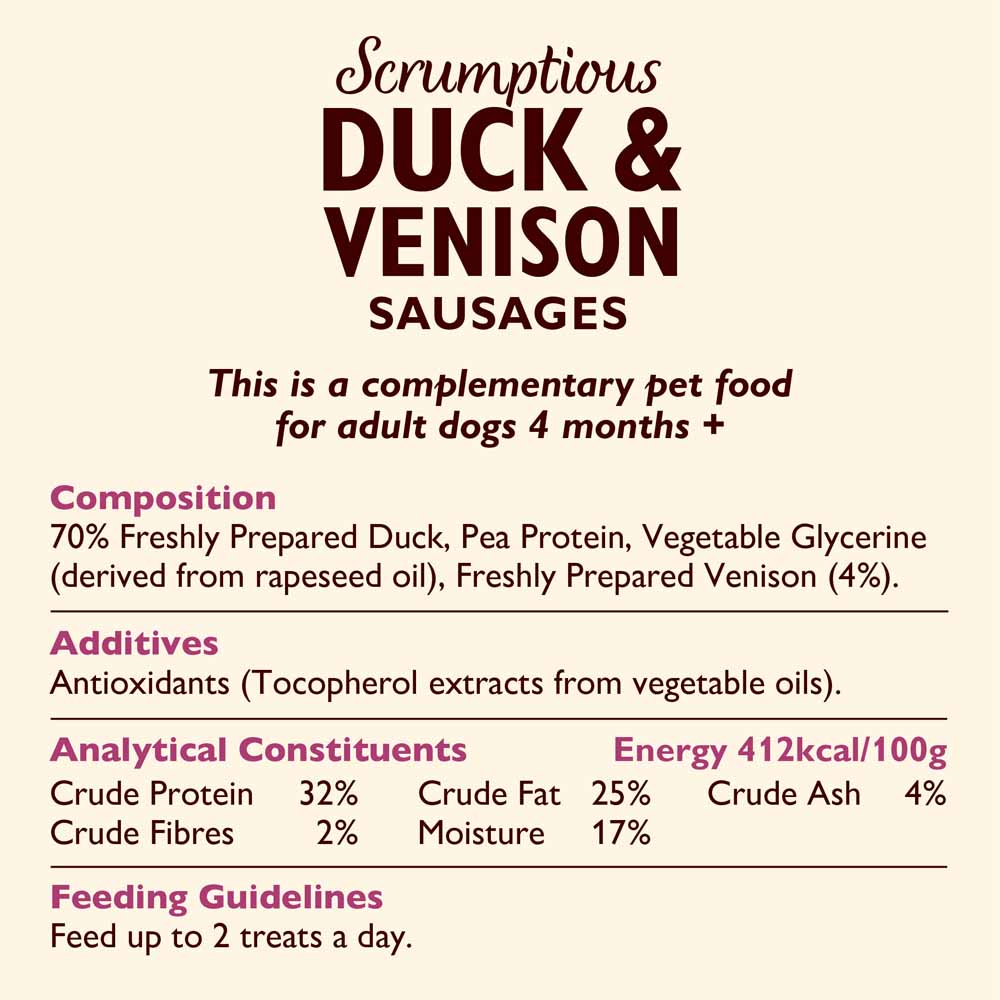 Lily's Duck and Venison Sausages Dog Treats 70g Image 3
