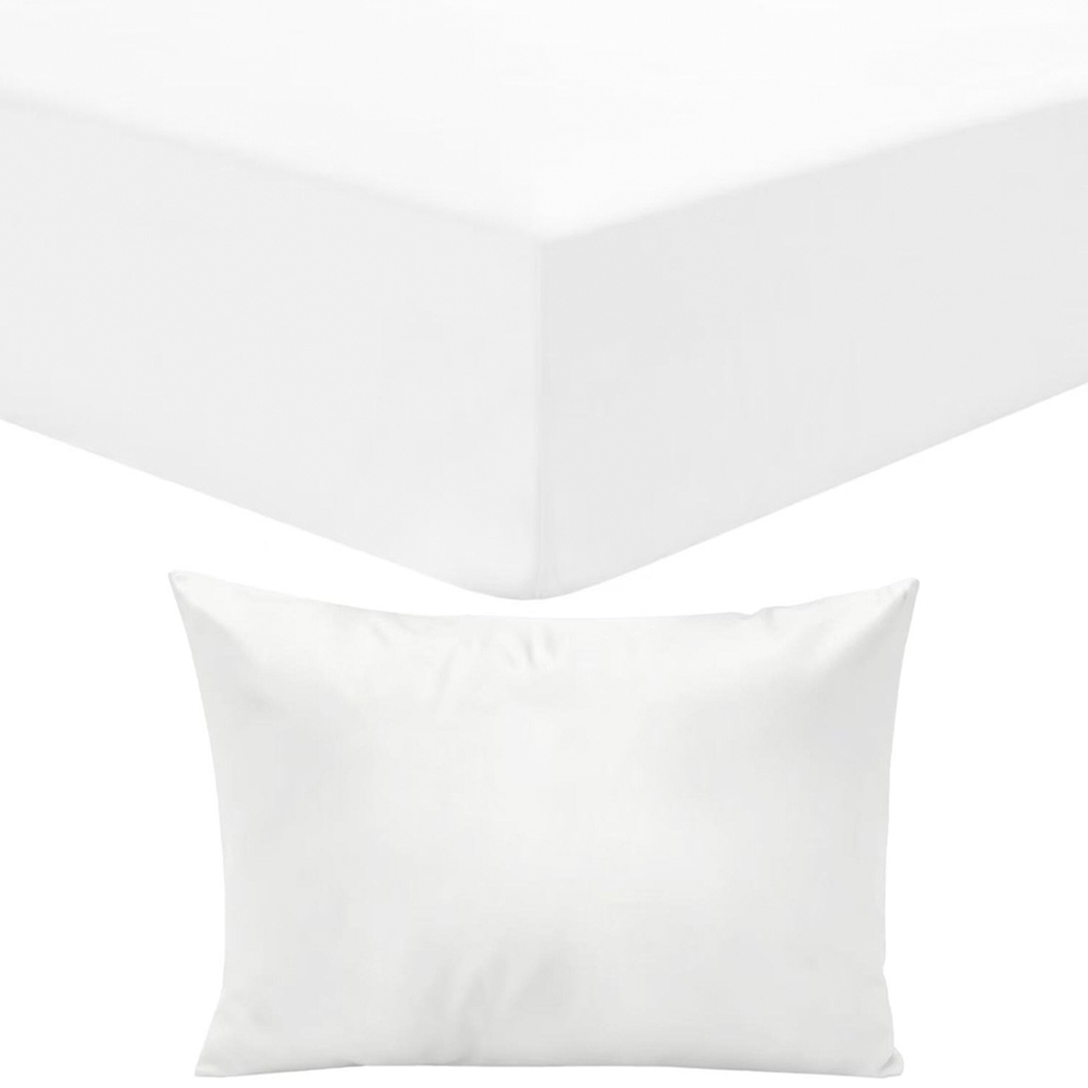 Easy Care Plain Sheeting Set White King Image 1
