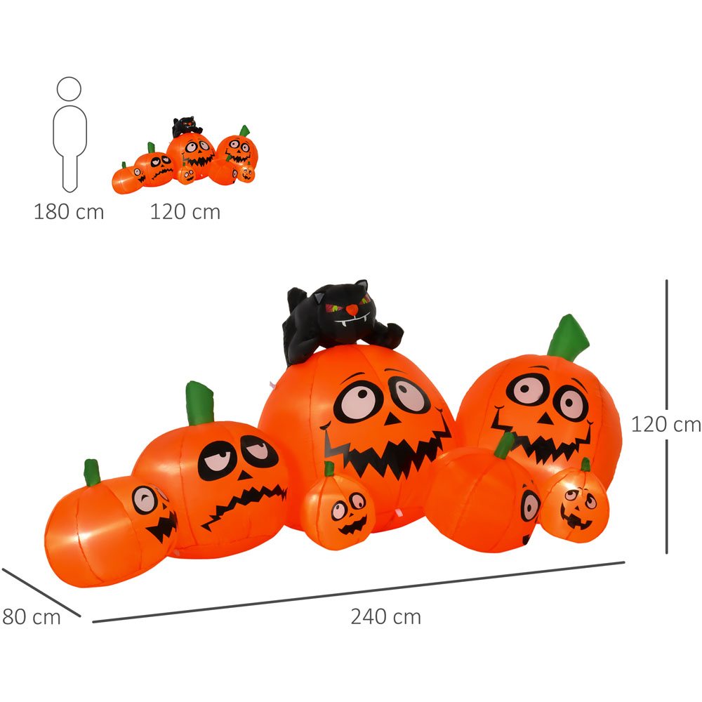 HOMCOM Halloween Inflatable 7 Pumpkins 4ft Image 9