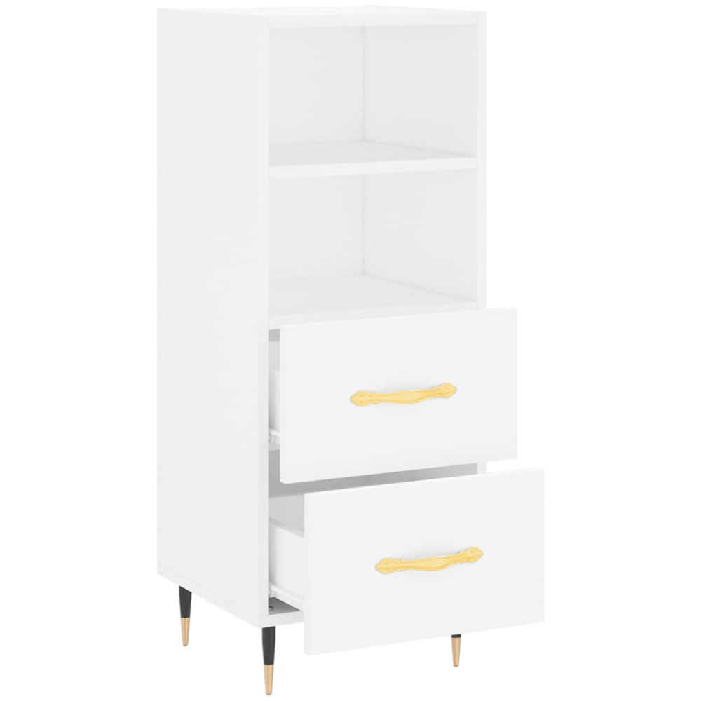 vidaXL 2 Drawer 2 Shelf White Sideboard Image 5