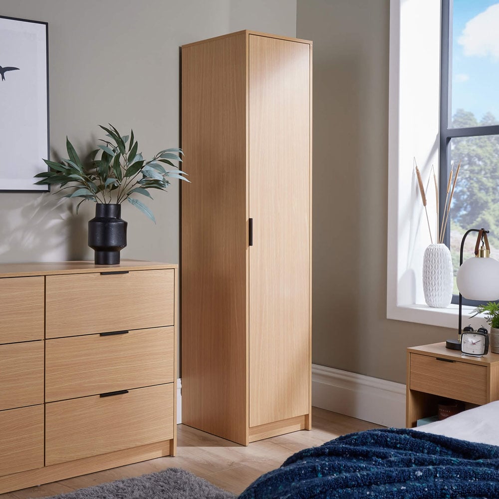 Home Source Phoenix Single Door Oak Wardrobe Image 6