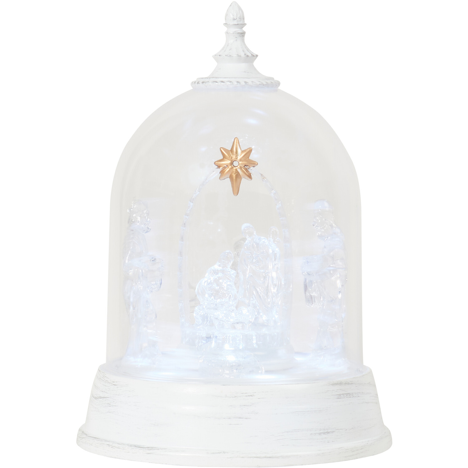 Musical Spinning LED Nativity Scene - White Image 3