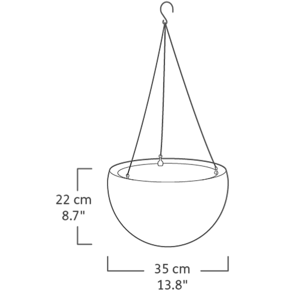 Keter Grey Rattan Effect Sphere Hanging Planter 22cm Image 5