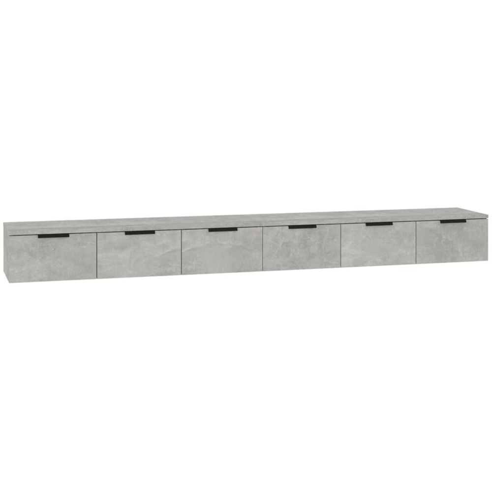 vidaXL 3 Drawer Concrete Grey Wall Cabinet Set of 2 Image 2