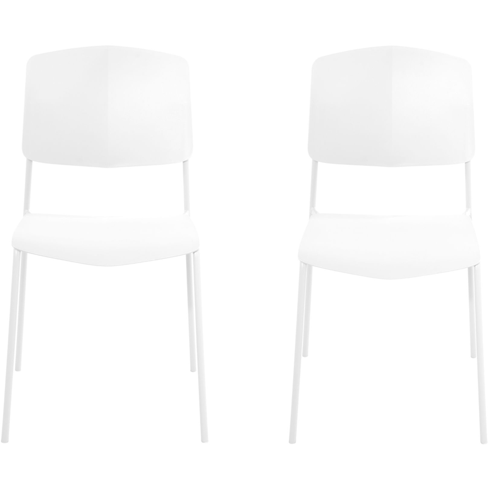 Core Products Academy Set of 2 White Plastic Kitchen Chair Image 2