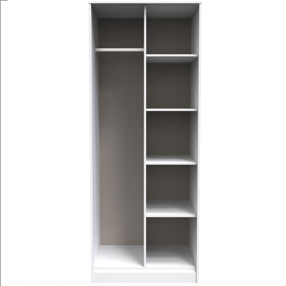 Crowndale Diamond Ready Assembled Matt Indigo and White Tall Open Wardrobe Image 2
