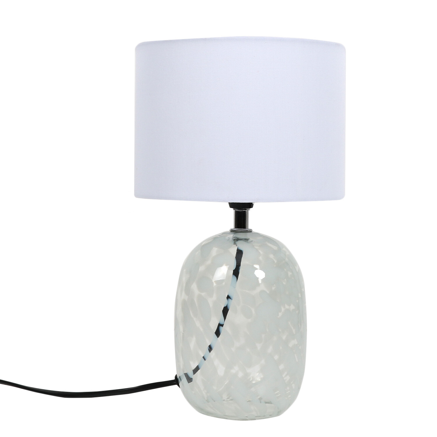 Maeva White Smudge Glass Table Lamp Image 1