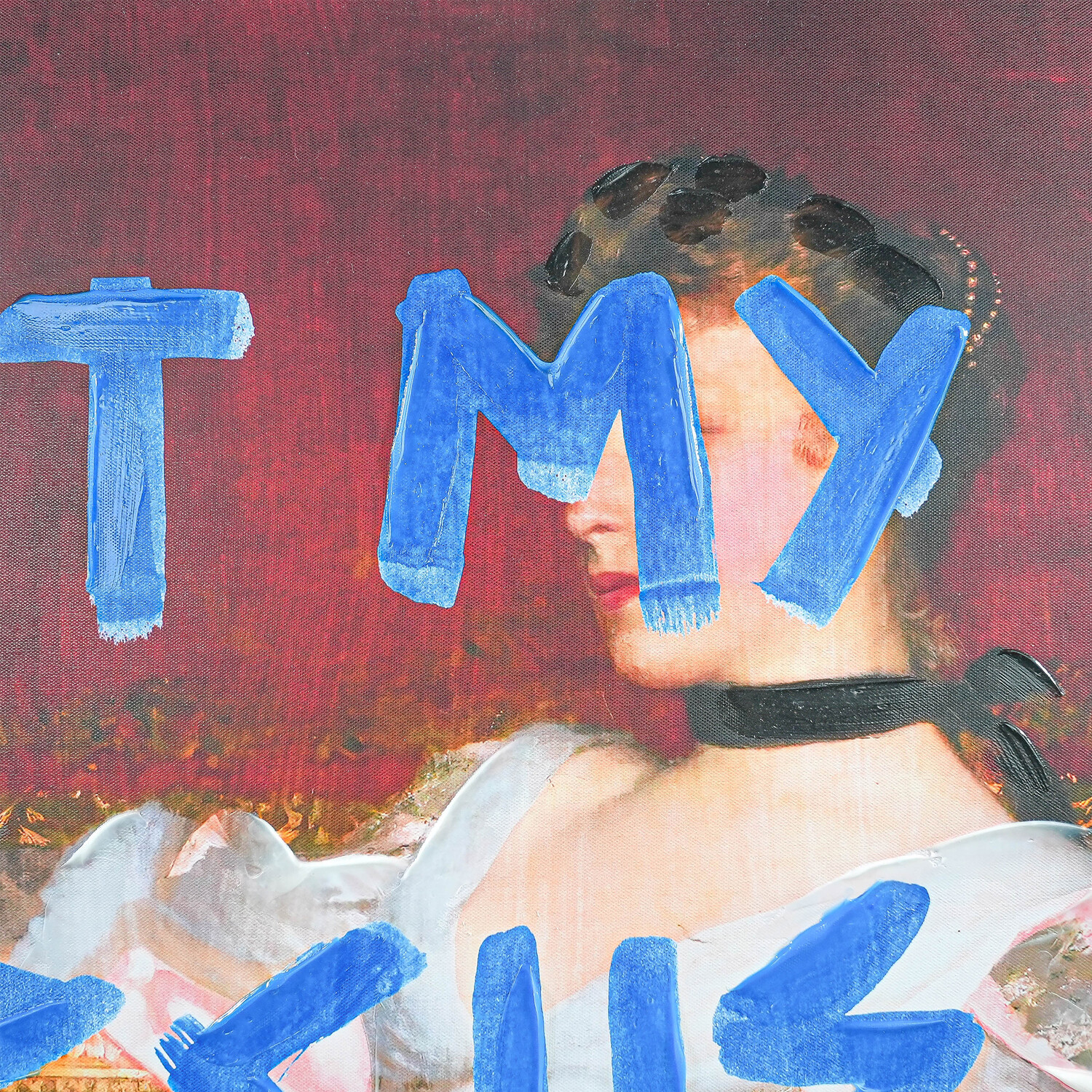 Not My Circus Vintage Hand Painted Canvas Red Image 8