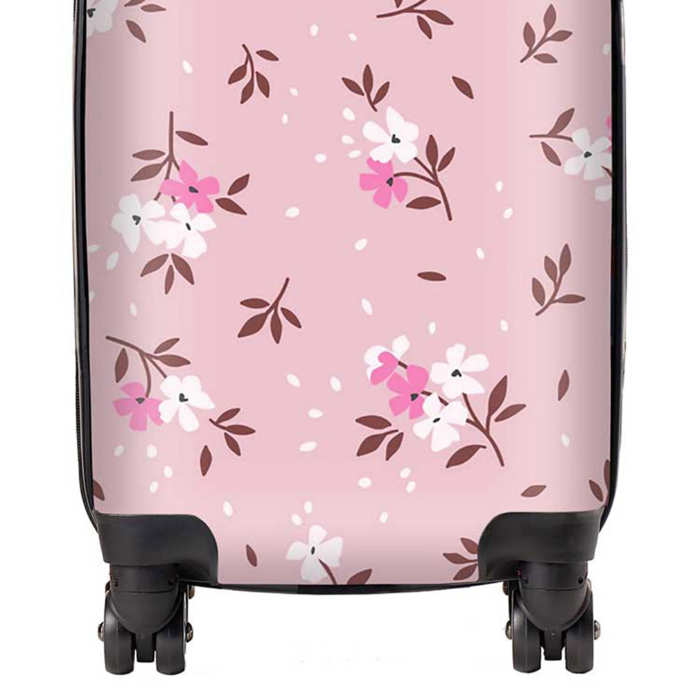 Warren Reed Designer Small Pretty Pink Flower Pattern Suitcase Image 2