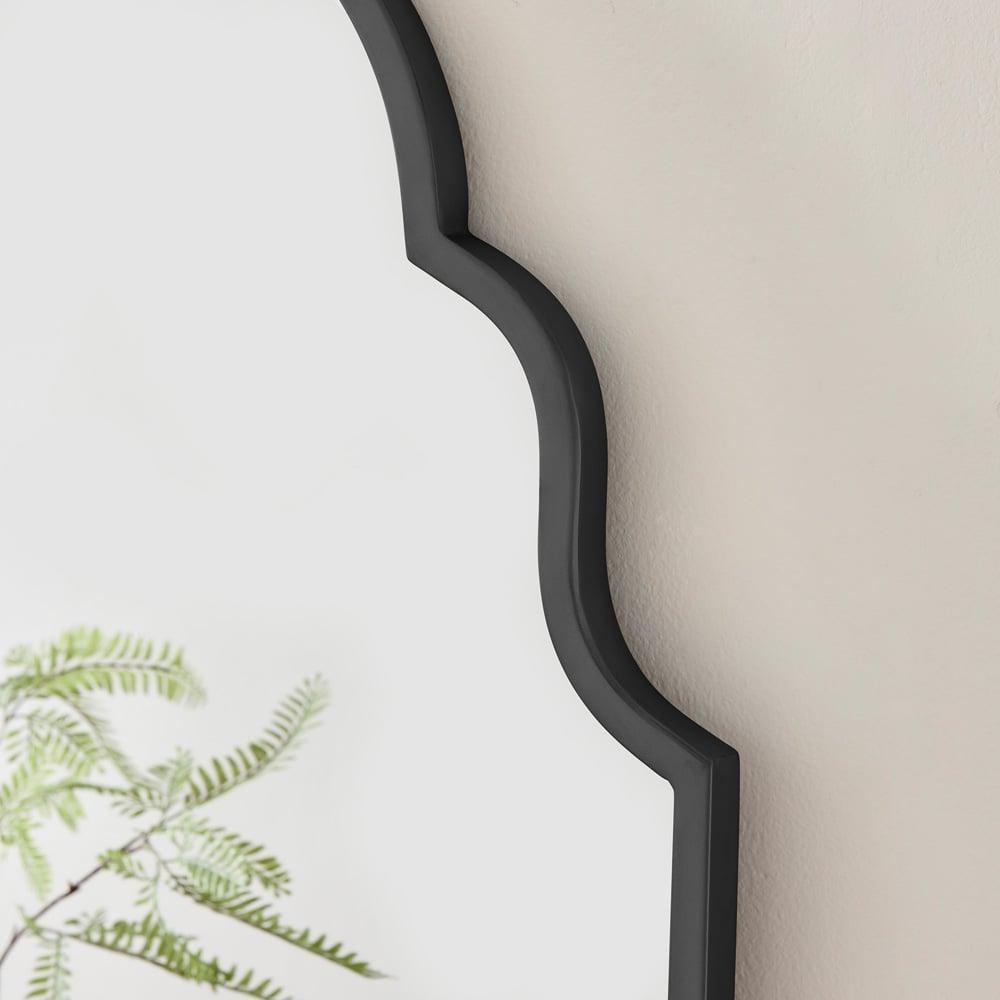 Furniturebox Clara Black Moroccan Arch Metal Wall Mirror 150 x 60cm Image 4