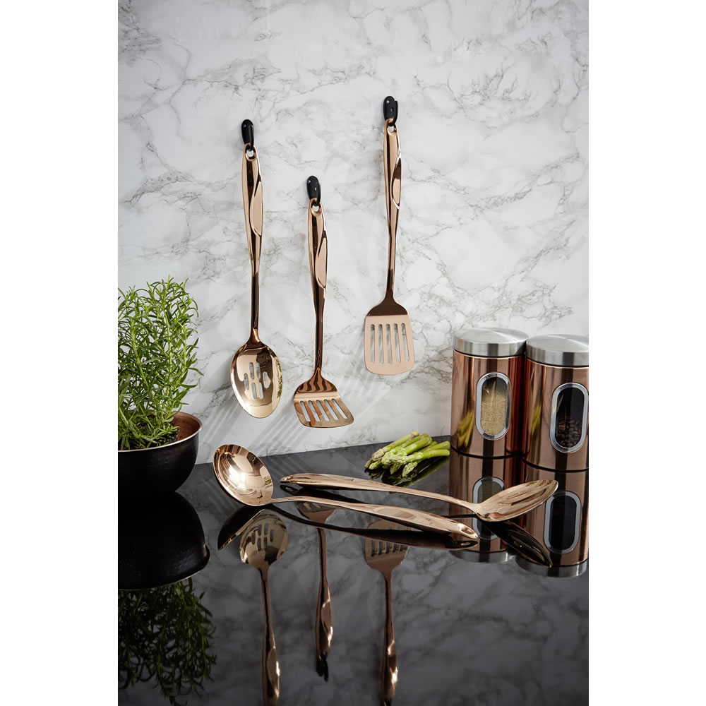 Wilko Slotted Spoon Copper Effect Image 2