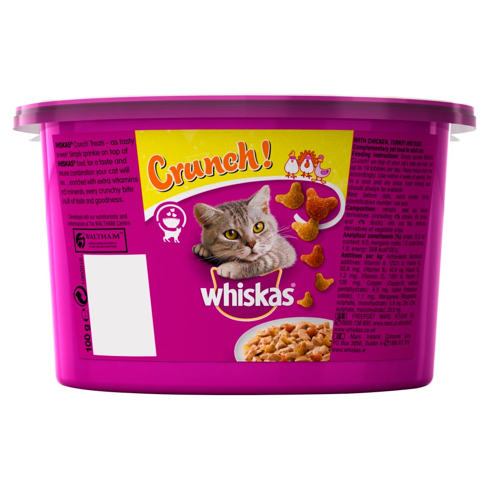 Whiskas Crunch Tasty Topping Adult Cat Treat Biscuits 100g Image 4