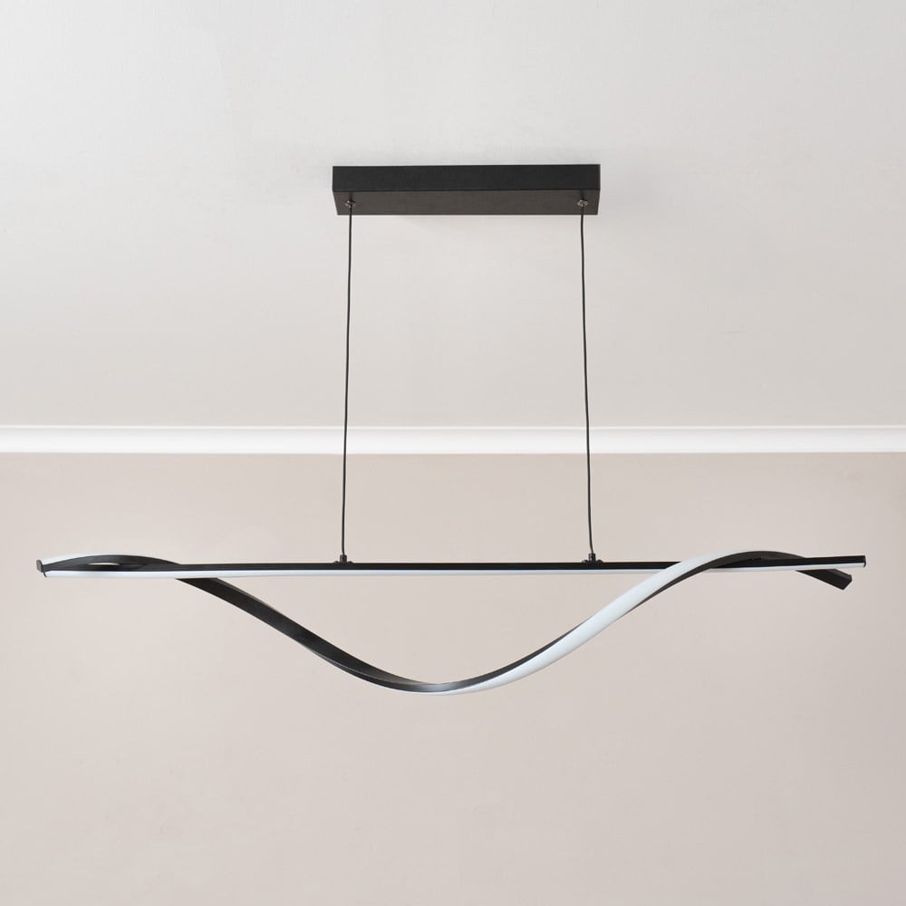 ValueLights Infinity Black Twisted Bar Integrated LED Ceiling Light Image 5
