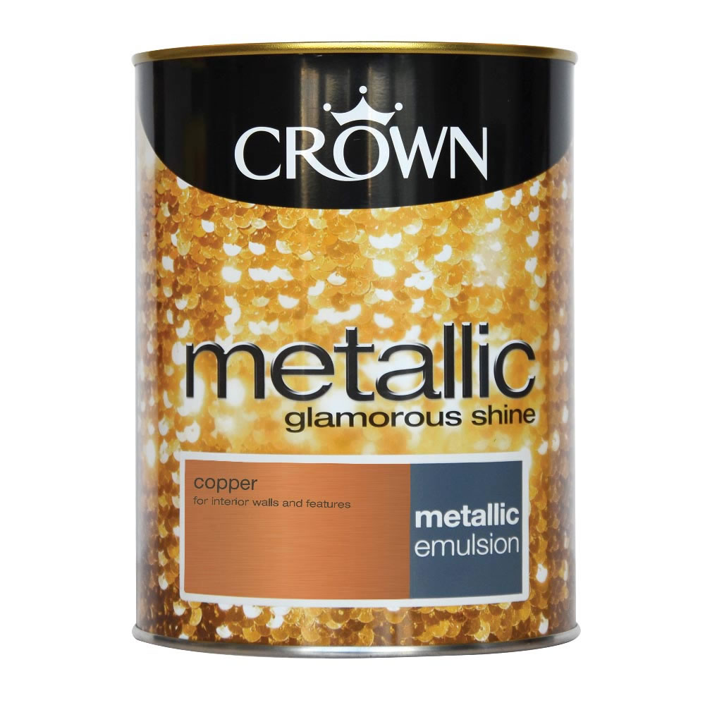 Crown Metallic Copper Emulsion Paint 1.25L Image 1