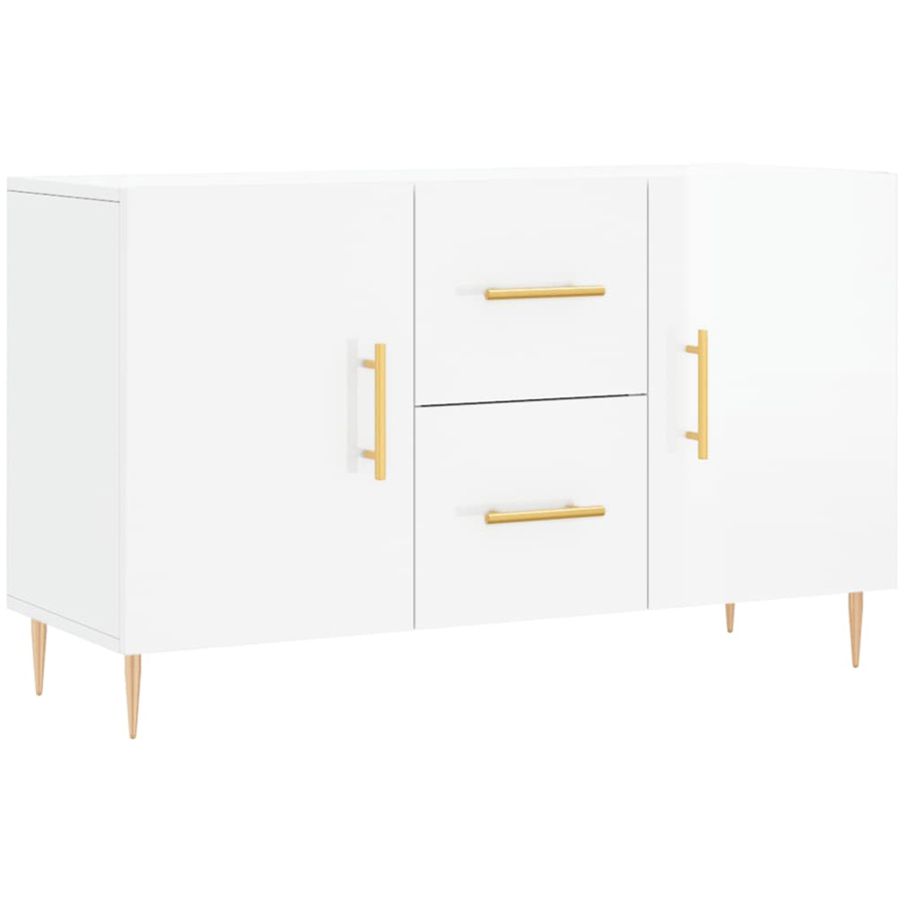 vidaXL 2 Drawer White Sideboard Image 2