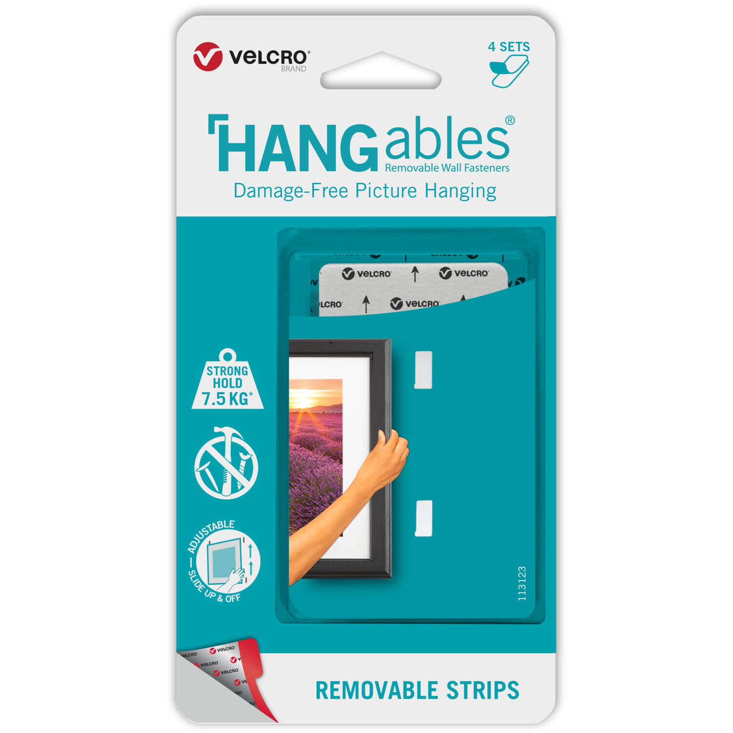 Velcro Hangables Picture Hanging Adhesive Strips Set of 4 Image 1