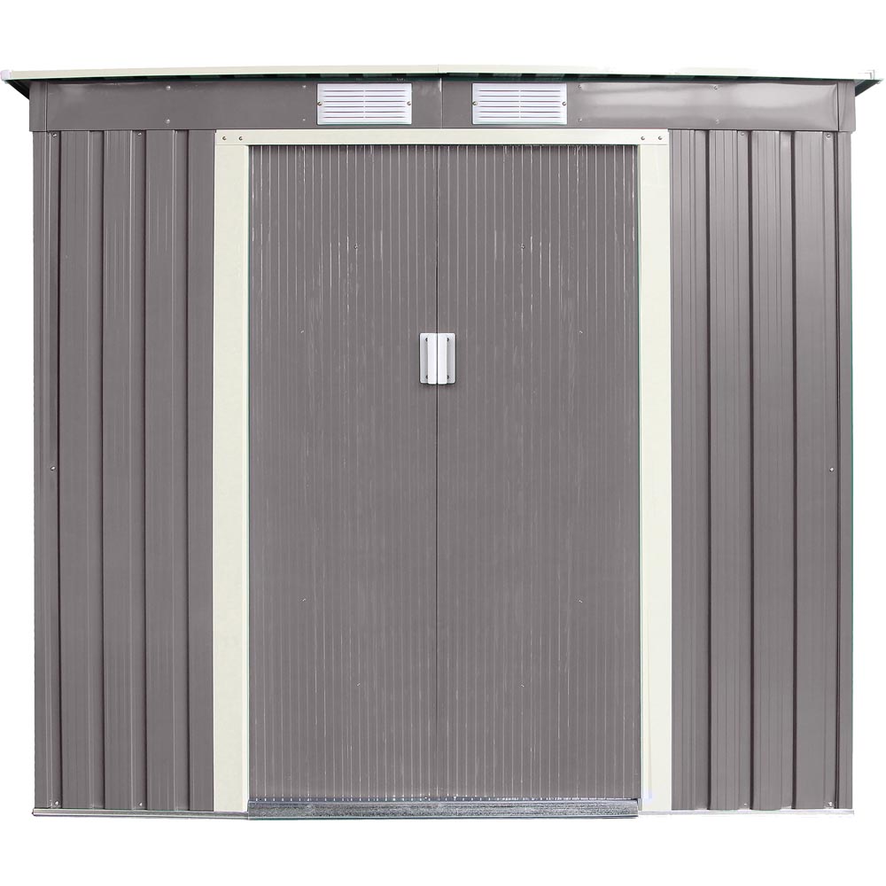 Rowlinson 6 x 4ft Grey Trentvale Pent Metal Garden Shed Image 4