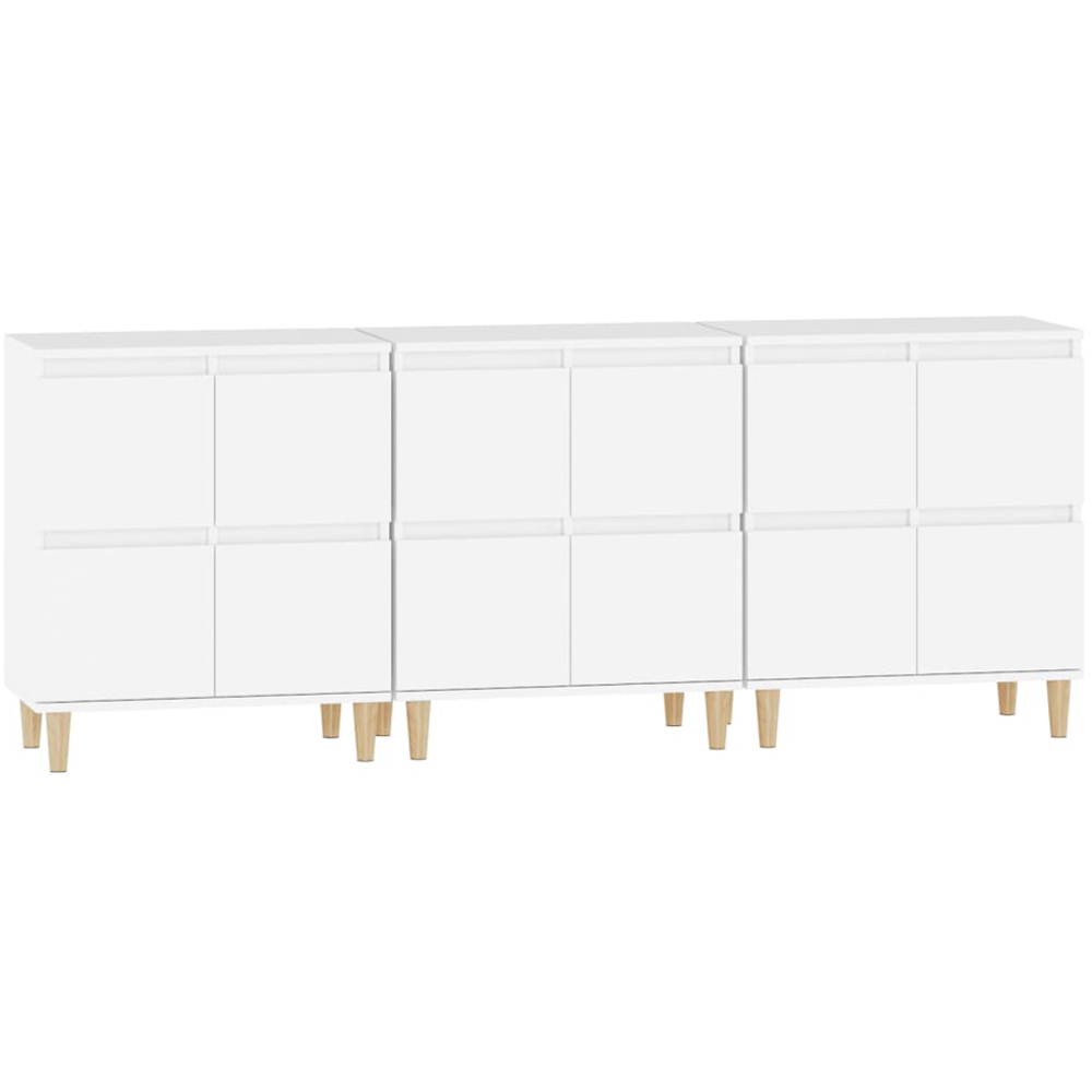 vidaXL 4 Door White Sideboard 3 Piece Image 2