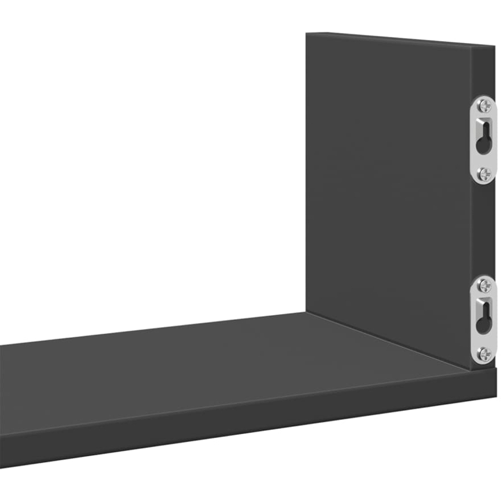 vidaXL 58cm Set of 3 Black Floating Wall Shelf Image 7
