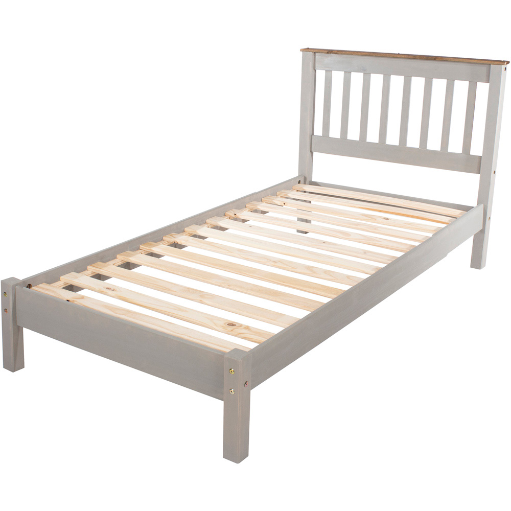Core Products Corona Single Grey Slatted Low End Bed Frame Image 2