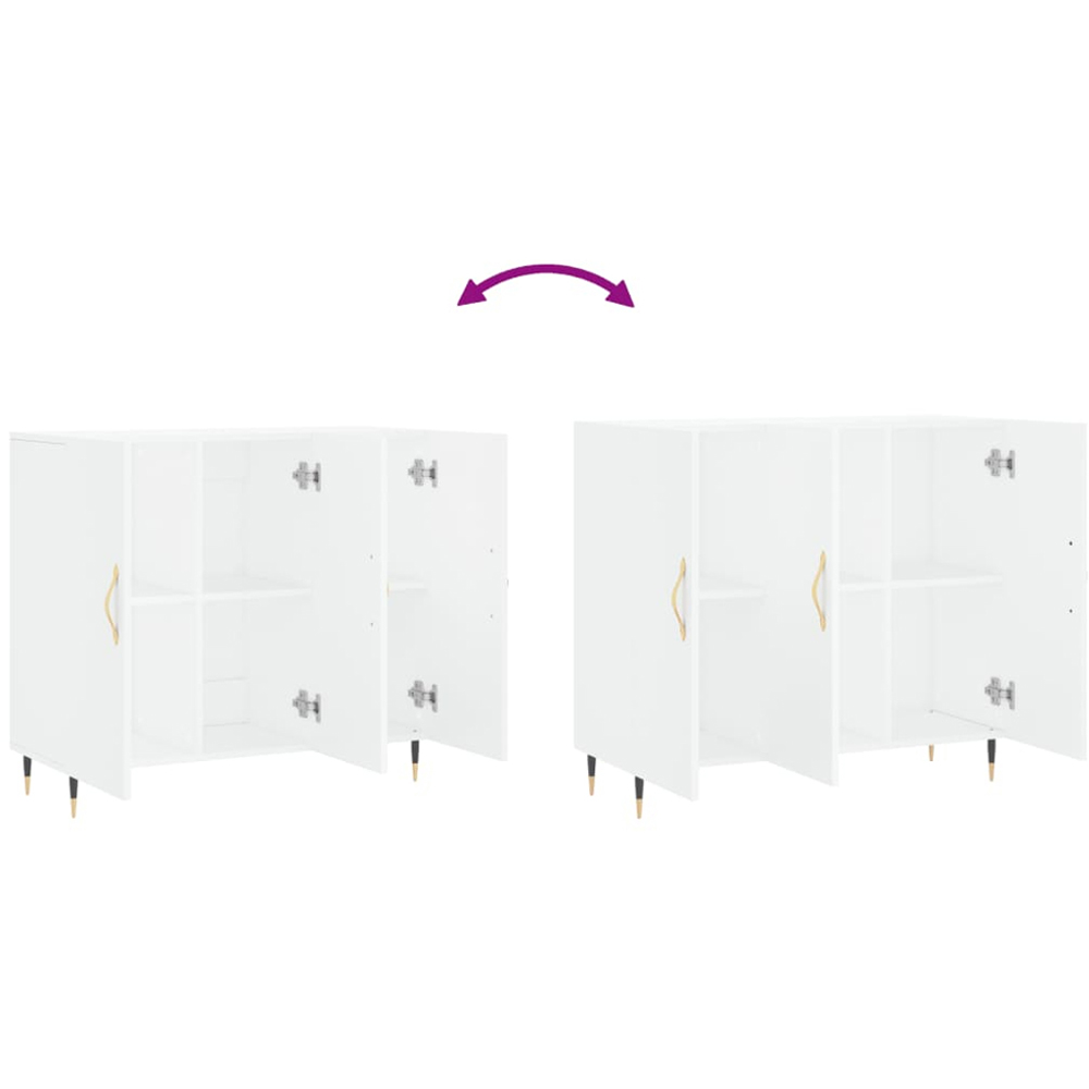 vidaXL 3 Door White Sideboard Image 9