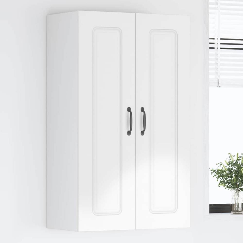 vidaXL 2 Door High Gloss White Kitchen Wall Cabinet Image 1