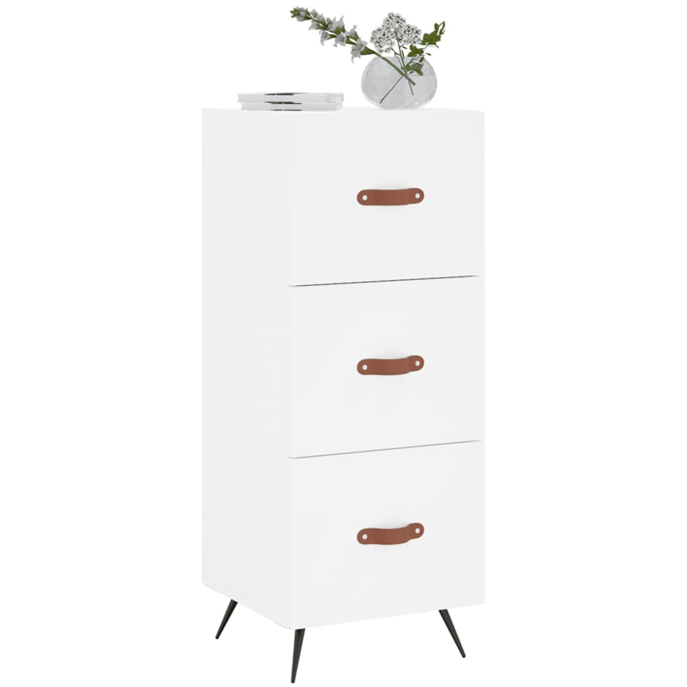 vidaXL 3 Drawer White Sideboard Image 3