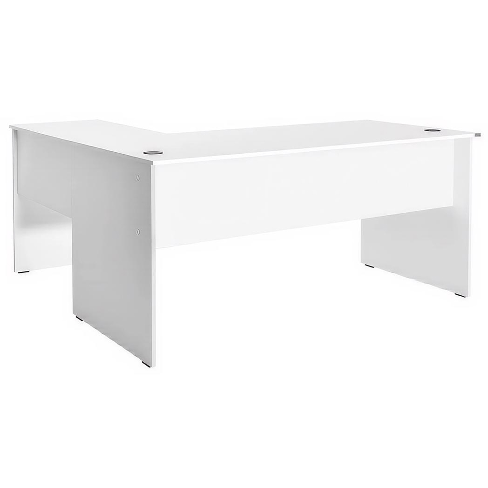 FWStyle White L-Shape Corner Study Desk Image 2