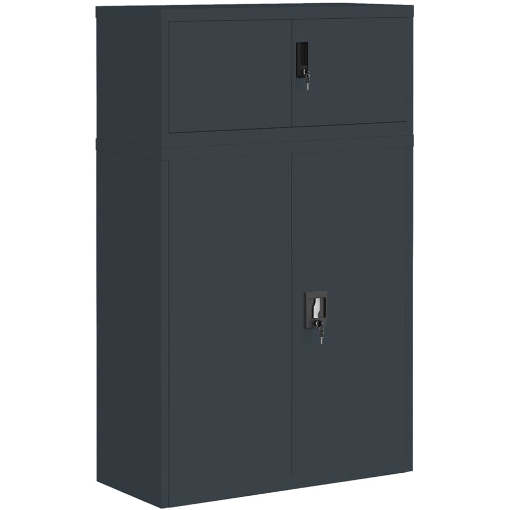 vidaXL 2 Door Anthracite Steel Archive Cabinet Set of 2 Image 2