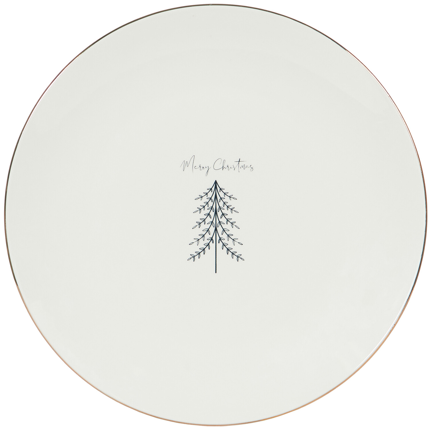 Christmas Pine Dinner Plate 10.5 inch - Gold Image 1