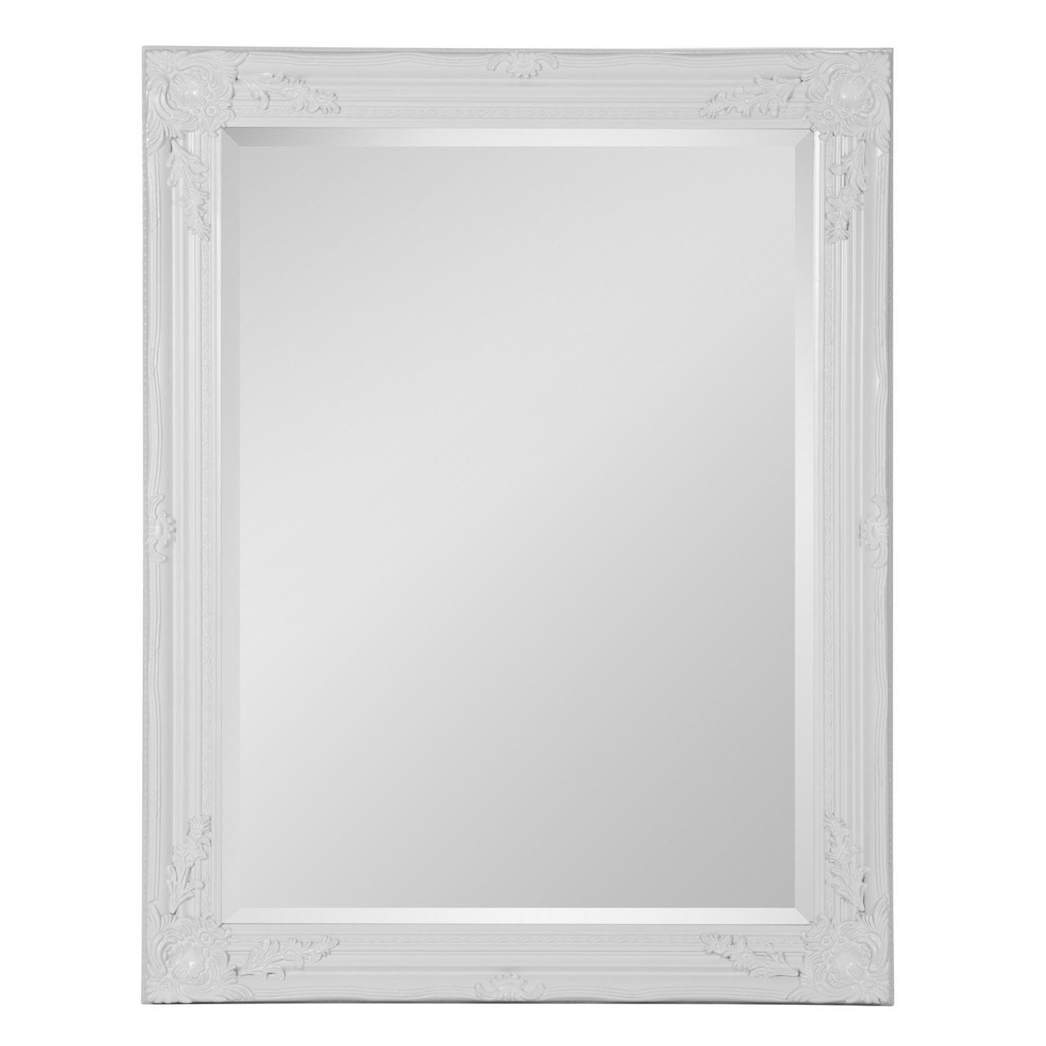 White Antique Ornate Large Mirror Image